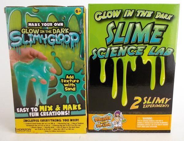 2pc Lot GLOW IN THE DARK Slimy Gloop Make Your Own Science DIY Educational