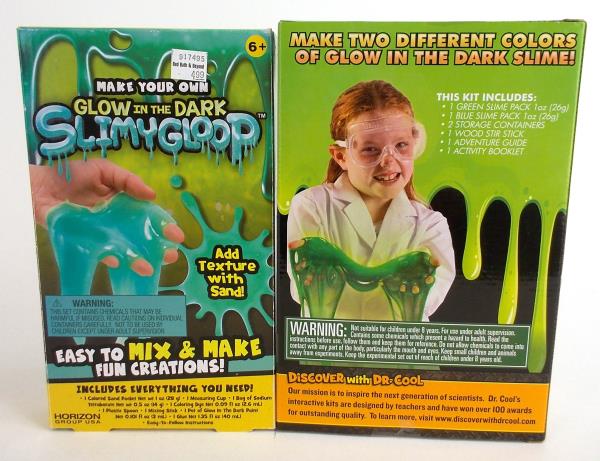 2pc Lot GLOW IN THE DARK Slimy Gloop Make Your Own Science DIY Educational