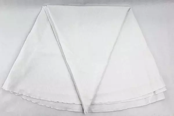 White Linen Like Tablecloth Cover Round 68" Textured Home Dining Room Decor