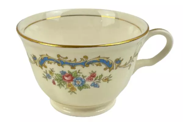Lot of 2 Vintage Edwin Knowles Princess Floral Cups & Saucers Chips Crazing