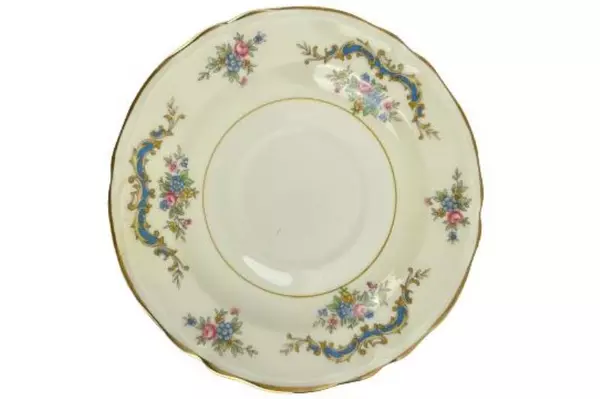 Lot of 2 Vintage Edwin Knowles Princess Floral Cups & Saucers Chips Crazing