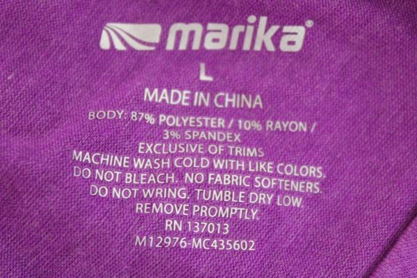 Lot of 2 Women's Work Out Shirts XL Black L Purple By AREI & Marika