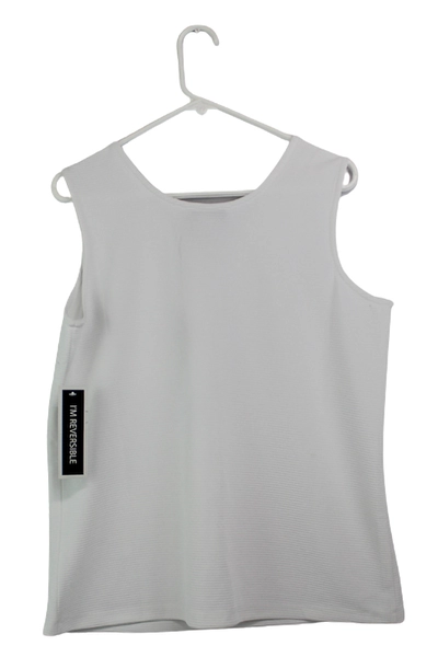 Draper's & Damon's Women's Large White Ribbed Sleeveless Top, Reversible