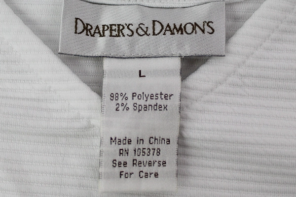 Draper's & Damon's Women's Large White Ribbed Sleeveless Top, Reversible