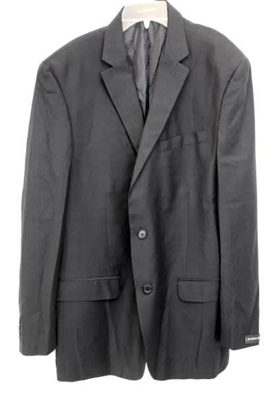 Men's Button Up Suit Jacket Black Size 44L by Van Heusen Studio