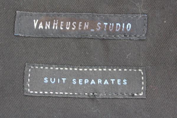 Men's Button Up Suit Jacket Black Size 44L by Van Heusen Studio