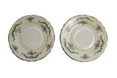 Lot of 2 Vintage Edwin Knowles Floral Saucers with Chips & Crazing