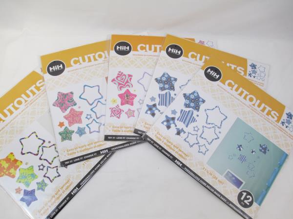 Lot of 5 Hip In A Hurry Star Shaped Cutouts Twelve (12) 11 1/4 Inch Pieces