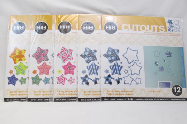 Lot of 5 Hip In A Hurry Star Shaped Cutouts Twelve (12) 11 1/4 Inch Pieces