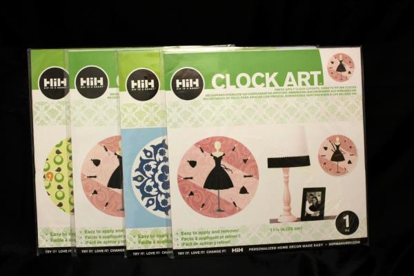 Lot of 12 Hip In A Hurry Clock Art Cutouts One (1) 11 1/4 In Piece