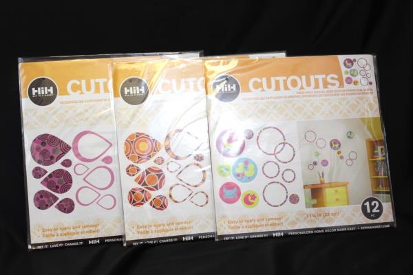 Hip In A Hurry Lot of 3: 2 Tear Drop and 1 Circle Cutout ~11 1/4 Letter In each