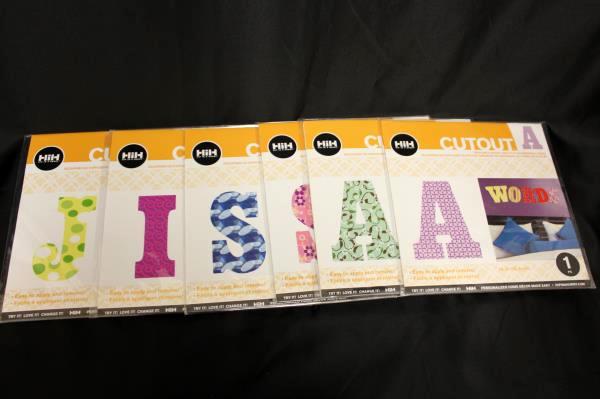 Lot of 6 Hip In A Hurry Letter Cutout Wall Decor: One 11 1/4 In Each- S, I, J, A