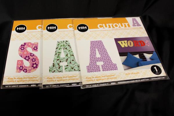 Lot of 6 Hip In A Hurry Letter Cutout Wall Decor: One 11 1/4 In Each- S, I, J, A