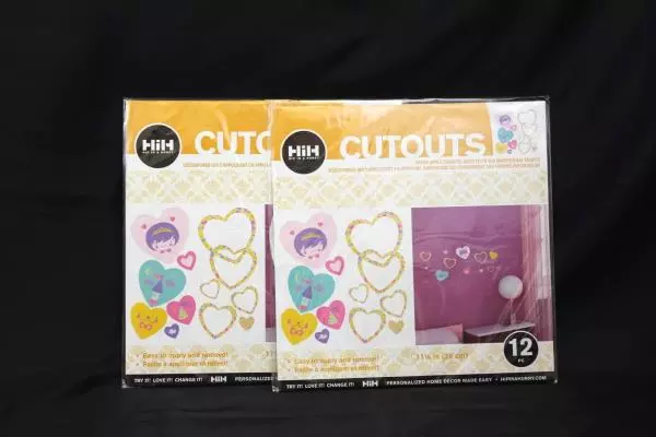 Lot of 9 Hip in a Hurry Heart Wall Stickers Twelve (12) 11 1/4 Pieces In Each