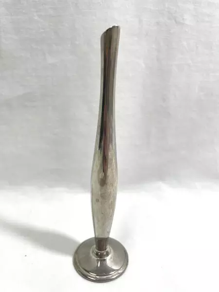 Vintage Single Fluted Flower or Bud Vase Silver Plate 6in Home Decor Table