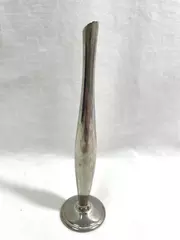 Vintage Single Fluted Flower or Bud Vase Silver Plate 6in Home Decor Table