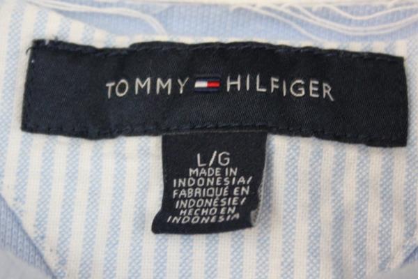 Tommy Hilfiger Size Large Men's Light Blue Polo Shirt 100% Cotton