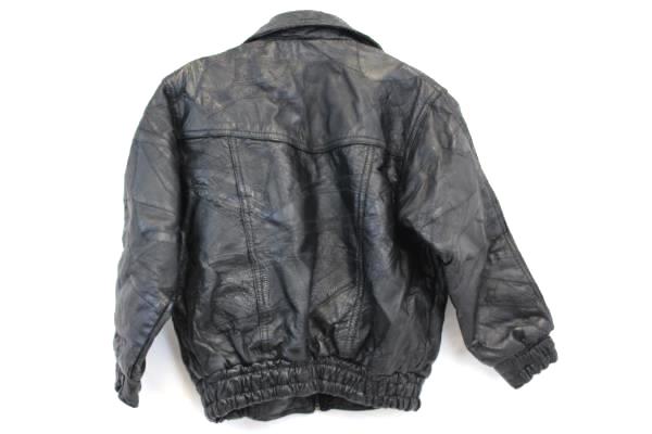 Navarre Leather Company Women's Black Leather Jacket Italian Stone Design Sz 10