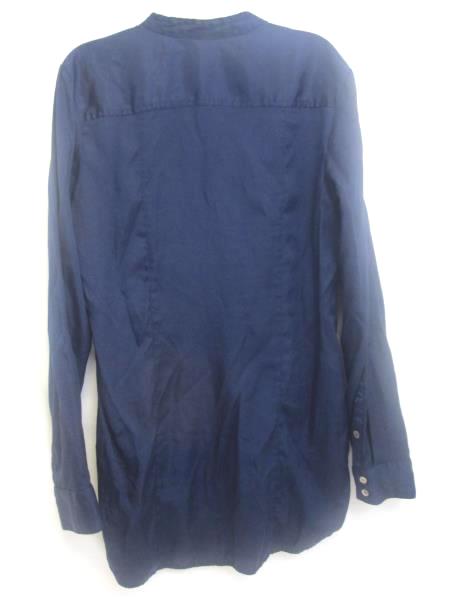 H&M Silk Shirt Long Sleeve Shirt Dark Blue Women's Size 6