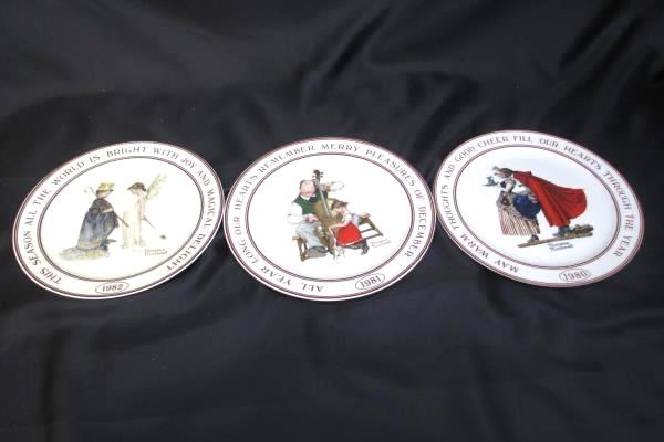 Lot Of 3 Little Gallery By Hallmark 1980's Norman Rockwell Collector's Plates