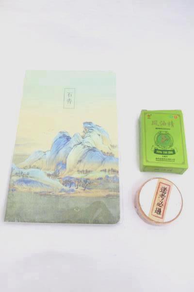 Japanese Blank Notebook Washi Tape and Feng You Jing Oil