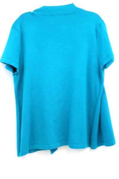 John Paul Richard Women's Knitted Turquoise Shirt 77% Rayon Size Medium