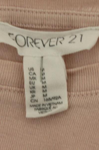 Forever 21 Women's Shirt Long Sleeve Pink 100% Cotton Size M