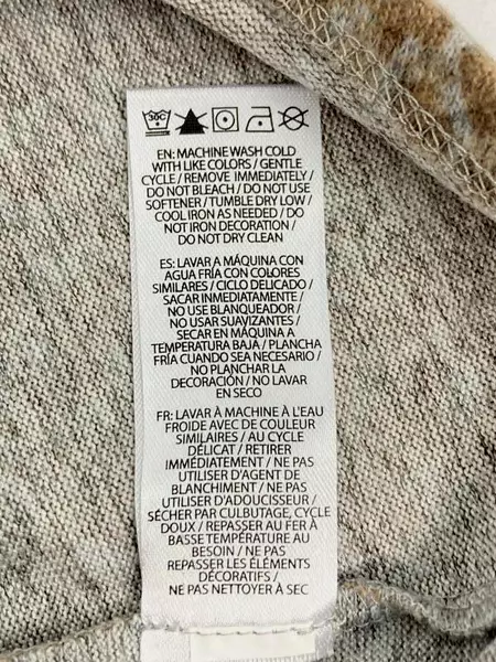 BeachLunchLounge Women's XS Sweater Brown Gray Animal Print Long Sleeve