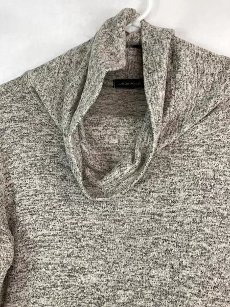 White Birch Cowl Neck Sweater Women's Size S Gray Pink Long Sleeves