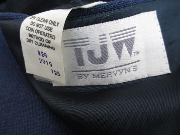 TJW And Exclusive Men's Suit Jacket And Tie Blue White Size 42