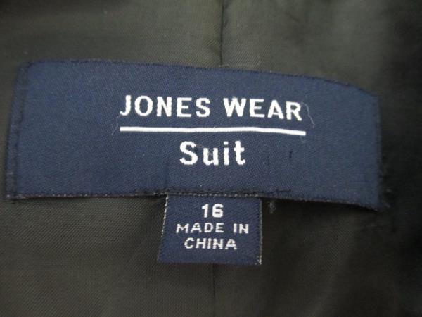Jones Wear Women's Size 16 Blazer & Skirt Black Blue 100% Polyester