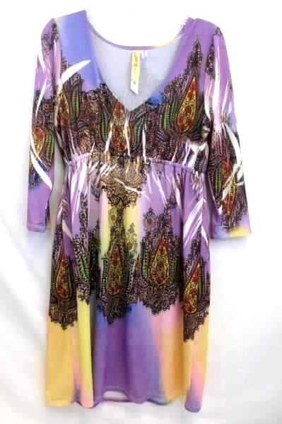 Dress by Ocean Breeze 3/4 Sleeve Multi-color Women's Size S