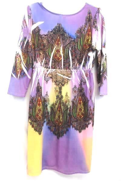 Dress by Ocean Breeze 3/4 Sleeve Multi-color Women's Size S