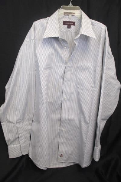 Lot of 2 Dress Shirts John H. Nordstrom Plaid Men's Size 16 1/2-33 +Striped