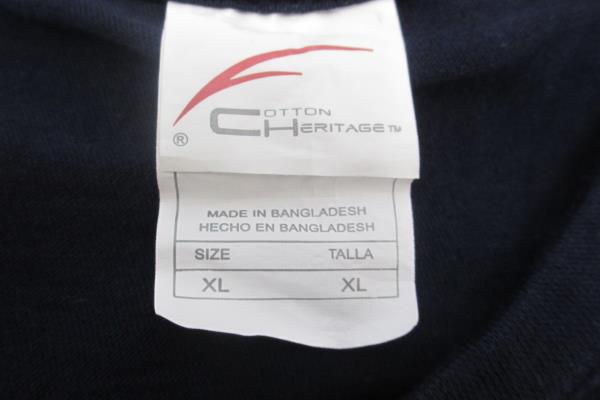Mens Cotton Heritage Classic T-Shirt 100% Cotton Blue White Size XL