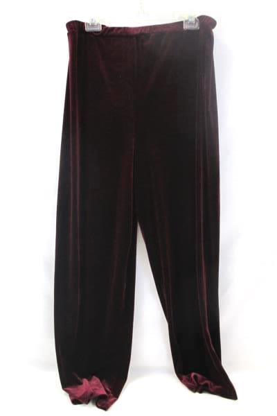 Impressions Women's Leggings Velvet Burgundy 90% Polyester Size XL