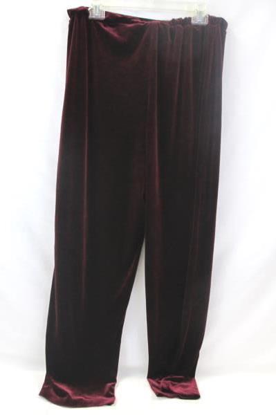Impressions Women's Leggings Velvet Burgundy 90% Polyester Size XL