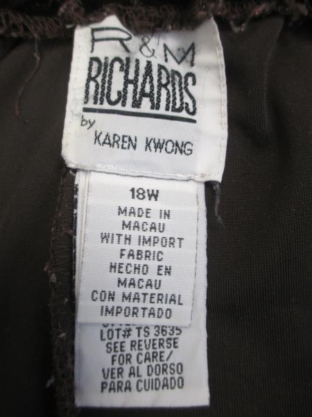 R&M Richards Women's Sweatpants Velvet Brown Size 18W