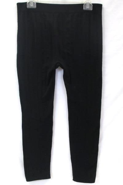 Solid Black Textured Leggings By Catherine's Women's Size M/L