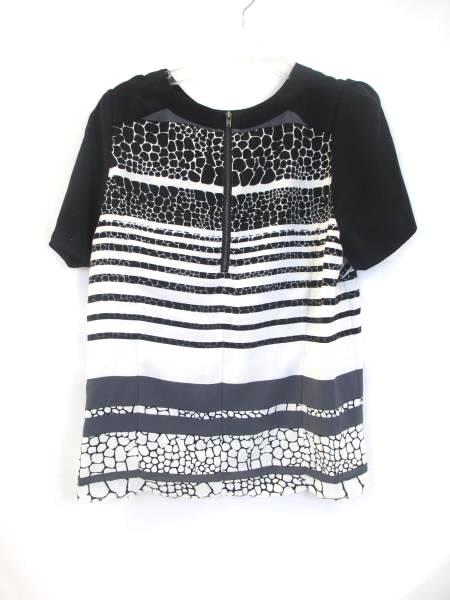 Halogen Women's V-Neck Black White Gray Grey 100% Polyester Size XS Petite