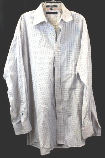 Tommy Hilfiger Classics Men's Long Sleeve Button-Up Shirt White Orange Blue Sz L