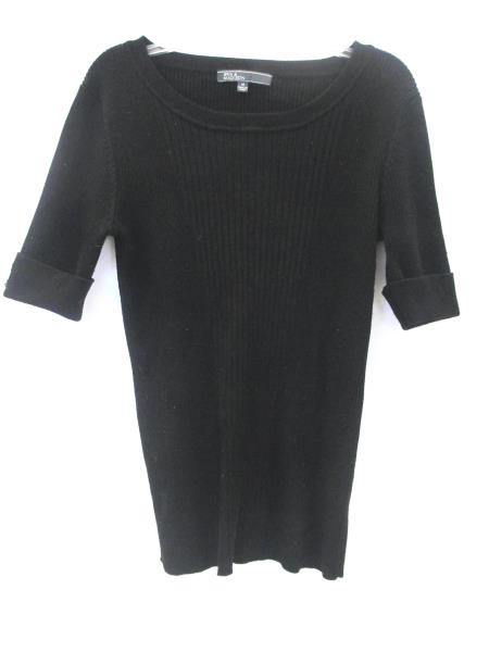 89th & Madison Women's Sweater Shirt Solid Black Size Medium