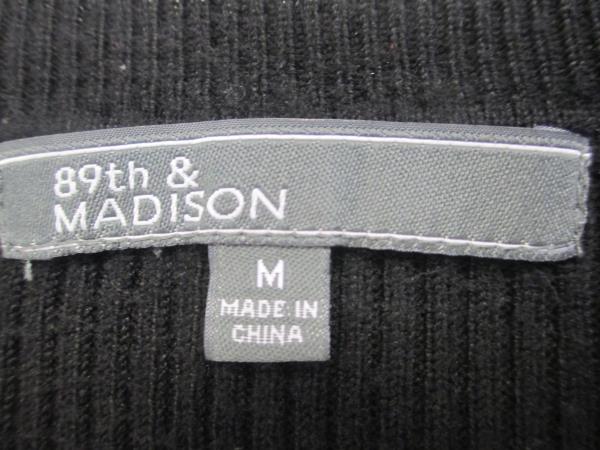 89th & Madison Women's Sweater Shirt Solid Black Size Medium