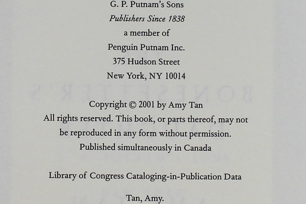 The Bonesetter's Daughter Amy Tan Hardcover Dust Jacket 2001 GP Putnam's Sons