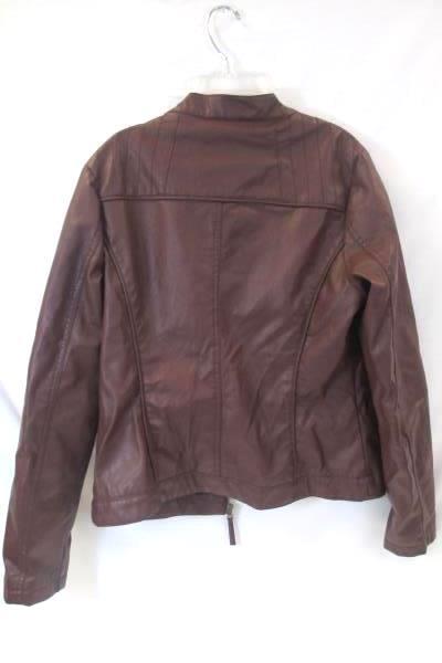 Brave Soul Women's Polyester Faux Fur Lined Jacket Burgundy Zip Down Size L