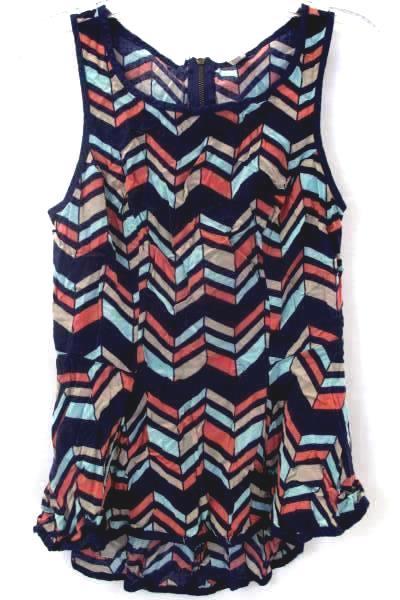 Xhilaration Women's Tank Top Zipper Down Back Multi-color Size S/P