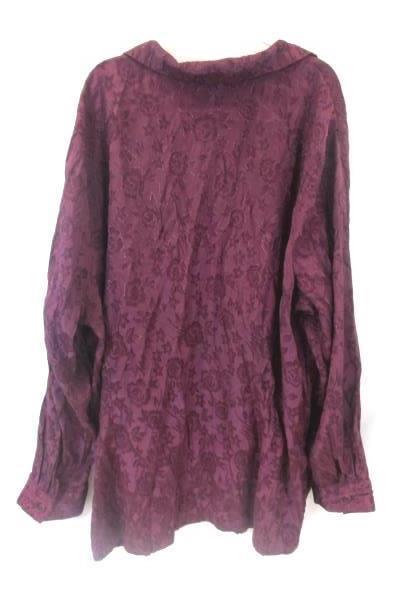 Katie Lee Shirt Plum Floral Long Sleeve Women's Size 26W/28W