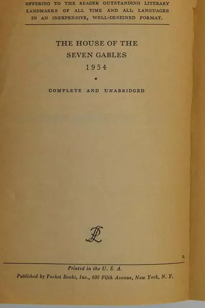 The House Of The Seven Gables by Nathaniel Hawthorne 1954 Hardcover Pre-Owned