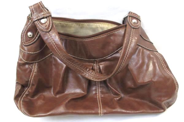 Women's Shoulder Handbag By Nine West Brown Zip Up