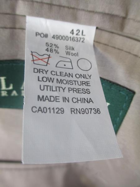 Men's Suit Jacket By Ralph Lauren Tan w/Black Spots Size 42L